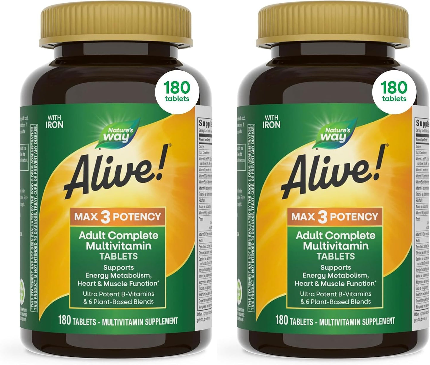 Nature's Way Alive! Max3 Potency Daily Multivitamin with Iron - High Potency for Energy and Immune Support, 90 Tablets - görsel 10