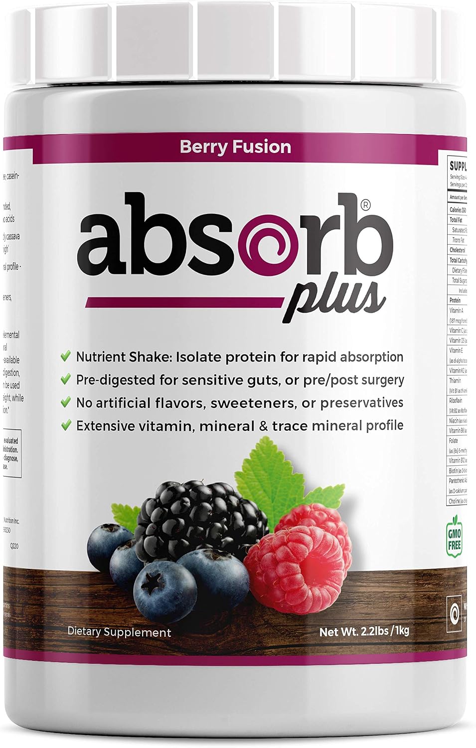 Absorb Plus Isolate Protein, Berry Fusion, 1 kg - görsel 1