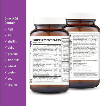 Pure Essence Labs One N Only Multivitamin for Women - Natural One a Day with Vitamin D3, B12 and Biotin - 90 Tablets