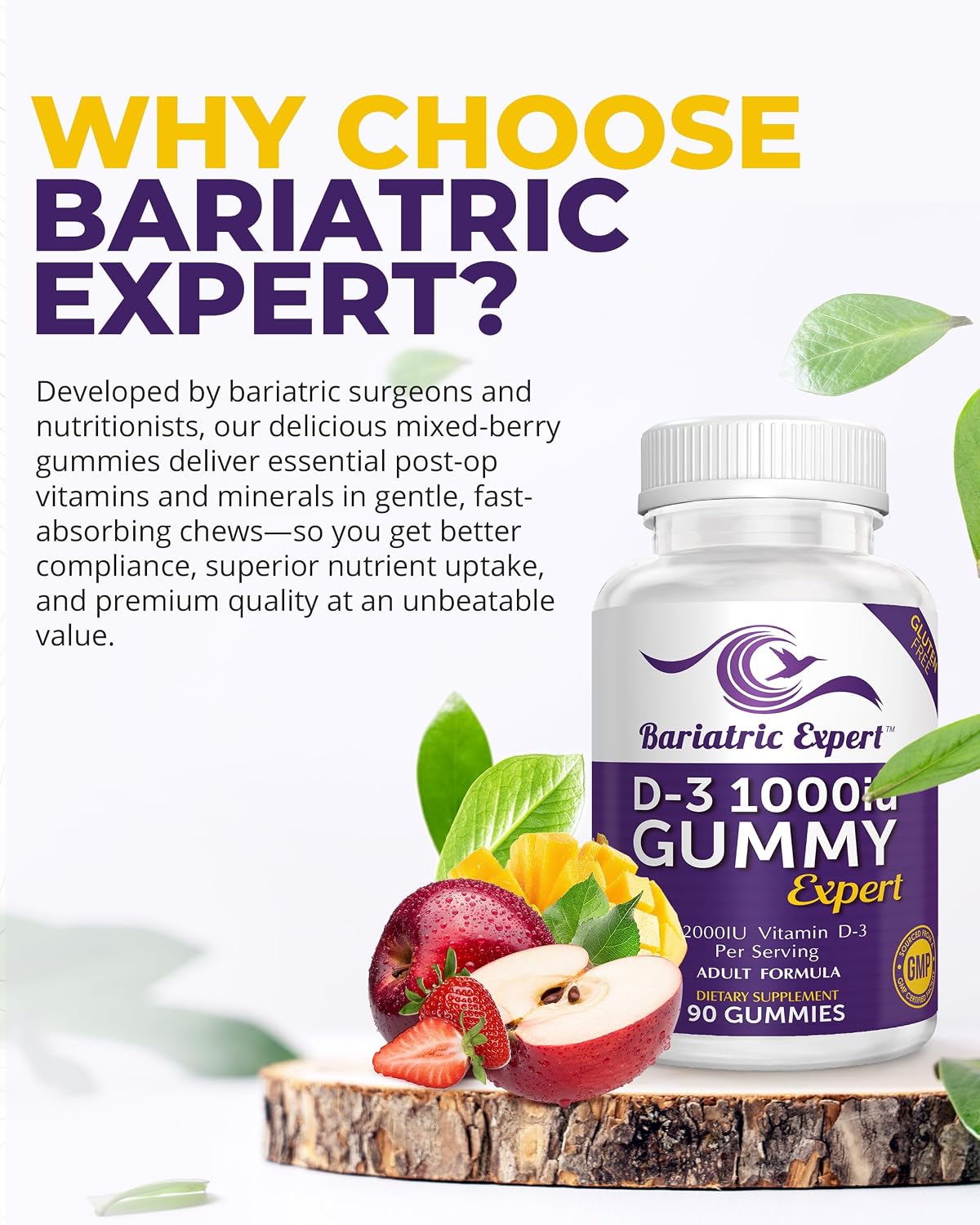 Bariatric Expert D3 Vitamin – Fast-Melting Dietary Supplement for Adults Post Bariatric Surgery, 90 Chewable Tablets - görsel 6