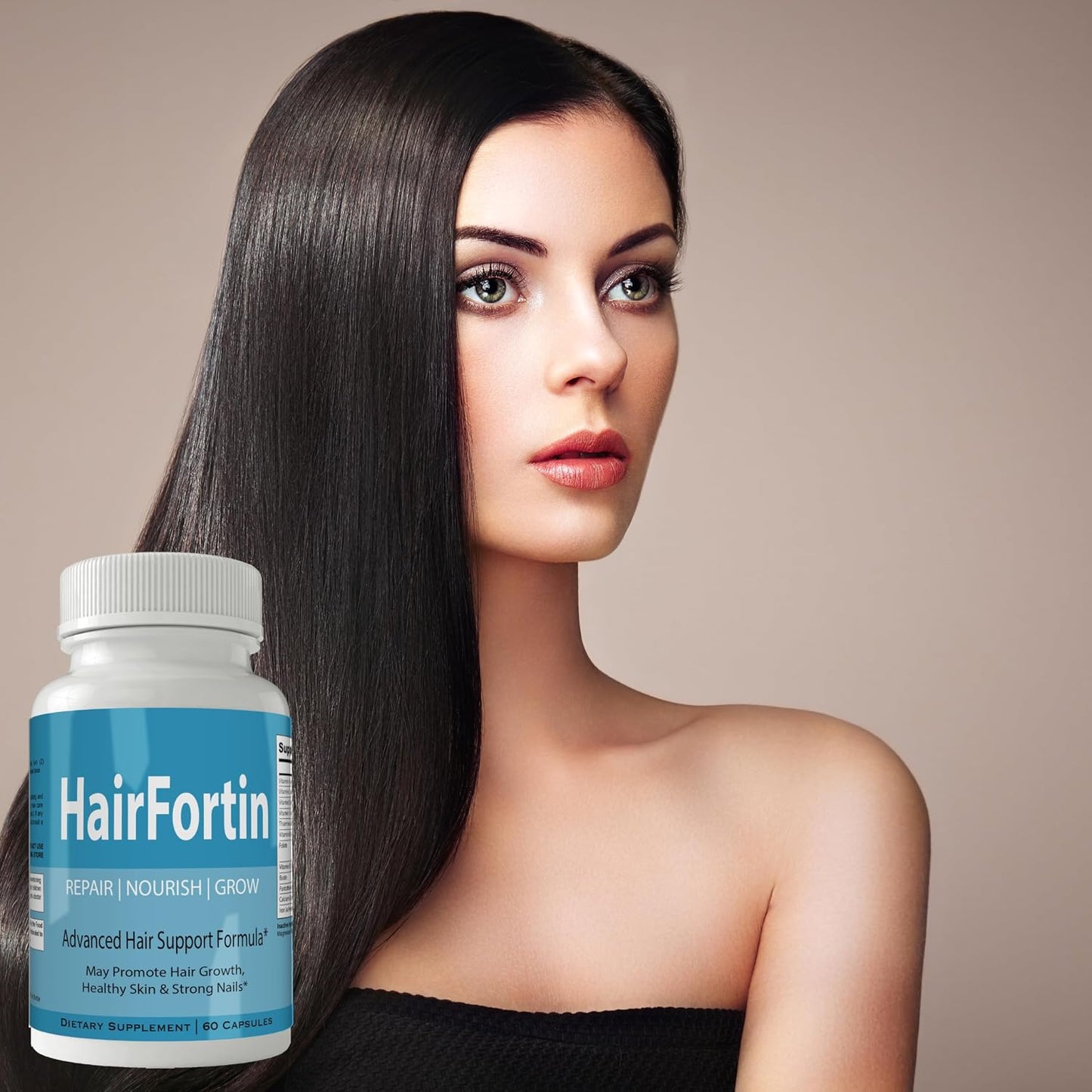 Hairfortin Advanced Hair Growth Vitamins and Minerals – Extra Strength Formula for Hair, Skin, and Nails with Biotin – Gluten-free, 60 Capsules - görsel 8