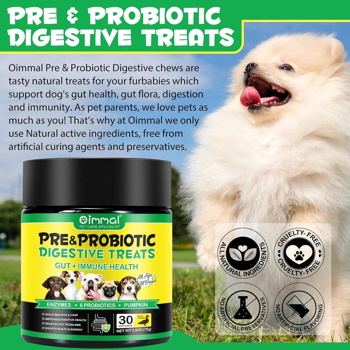 Probiotics for Dogs - Duck-Flavoured Chews with Digestive Enzymes (30 Count) - görsel 7