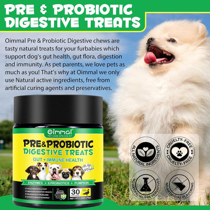 Probiotics for Dogs - Duck-Flavoured Chews with Digestive Enzymes (30 Count)