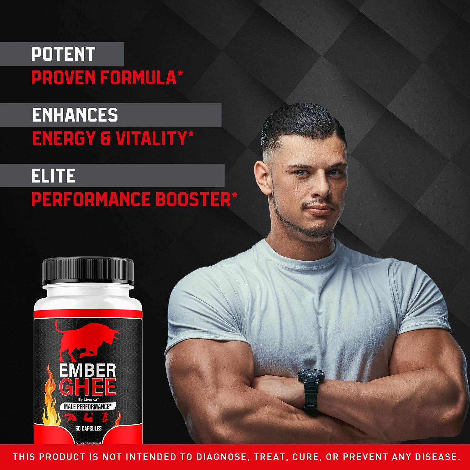 Ember Ghee Pills for Men – Premium All-Natural Multivitamin Supplement (300 Capsules) - görsel 3