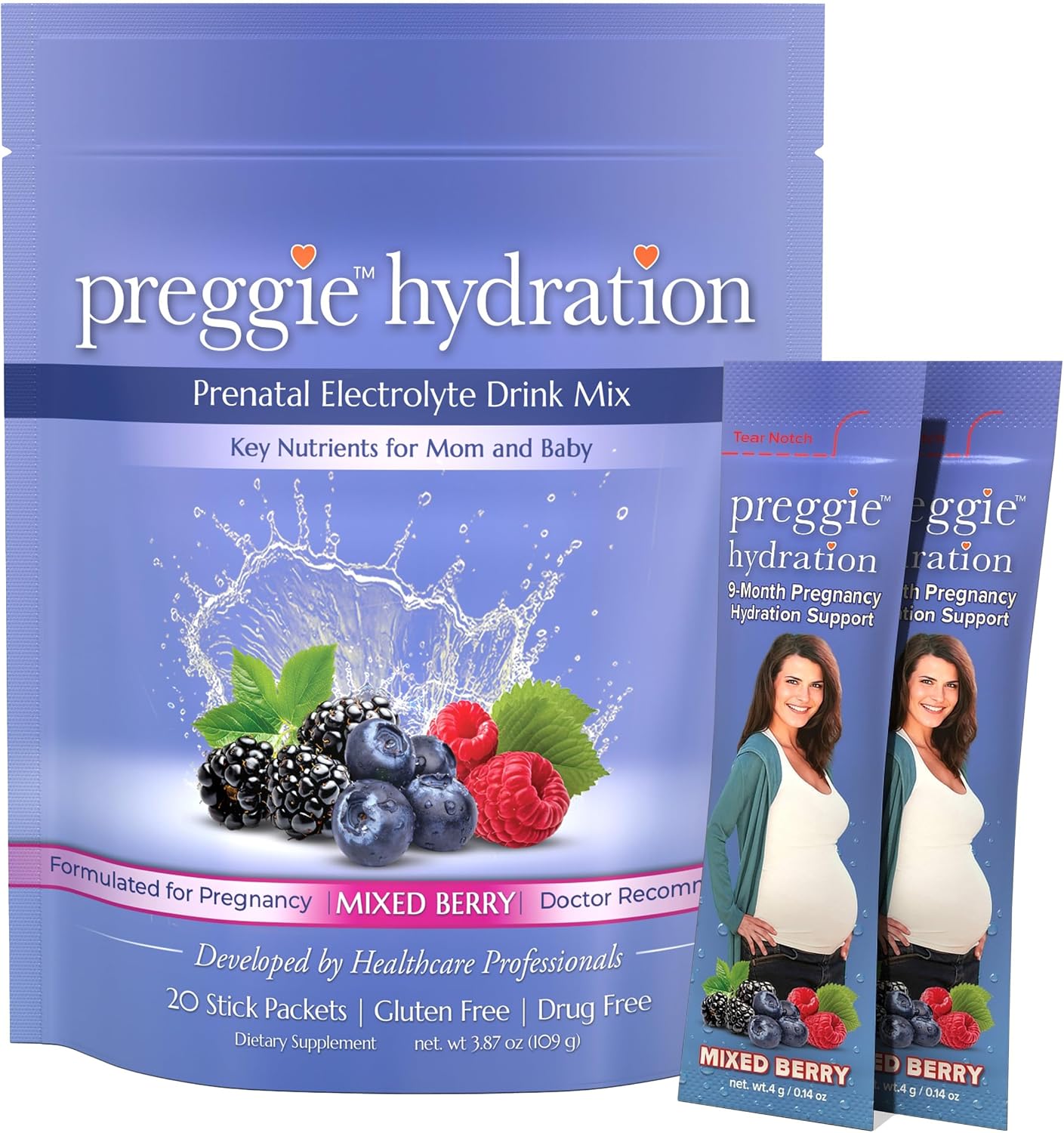 Three Lollies Preggie Hydration Packets - Mixed Berry - 10 Sachets - görsel 6