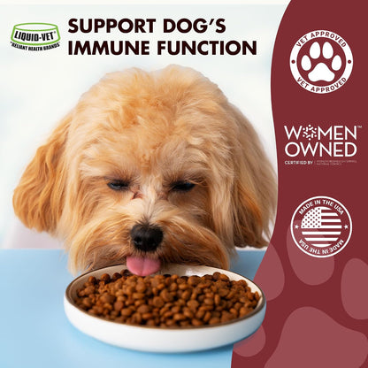 Immune Support for Dogs – Antioxidant & Gut Health – Inulin, Beta-Glucan & Omega-3s – Liquid for Picky Eaters