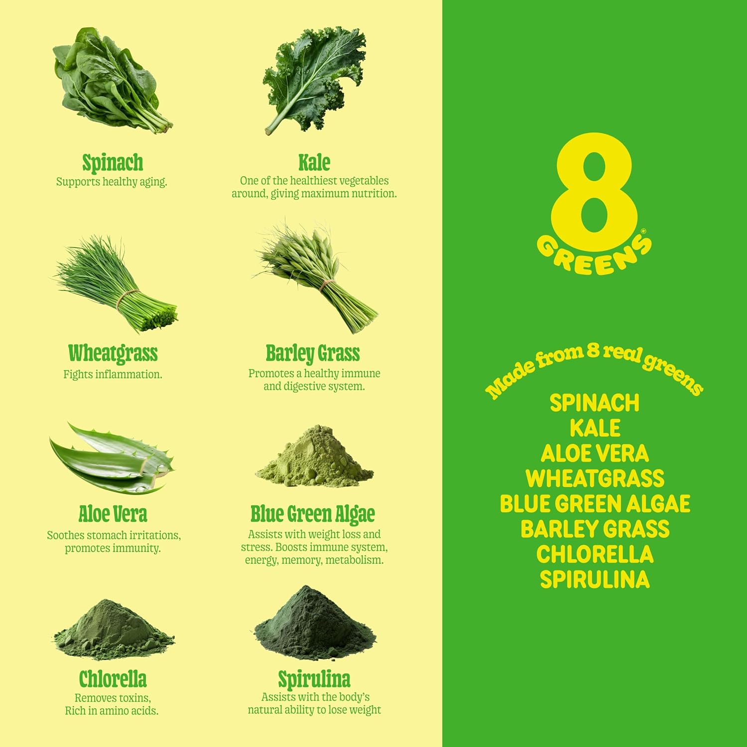 8Greens Daily Greens Effervescent Tablets, Lemon and Lime, 30 Tablets - görsel 7
