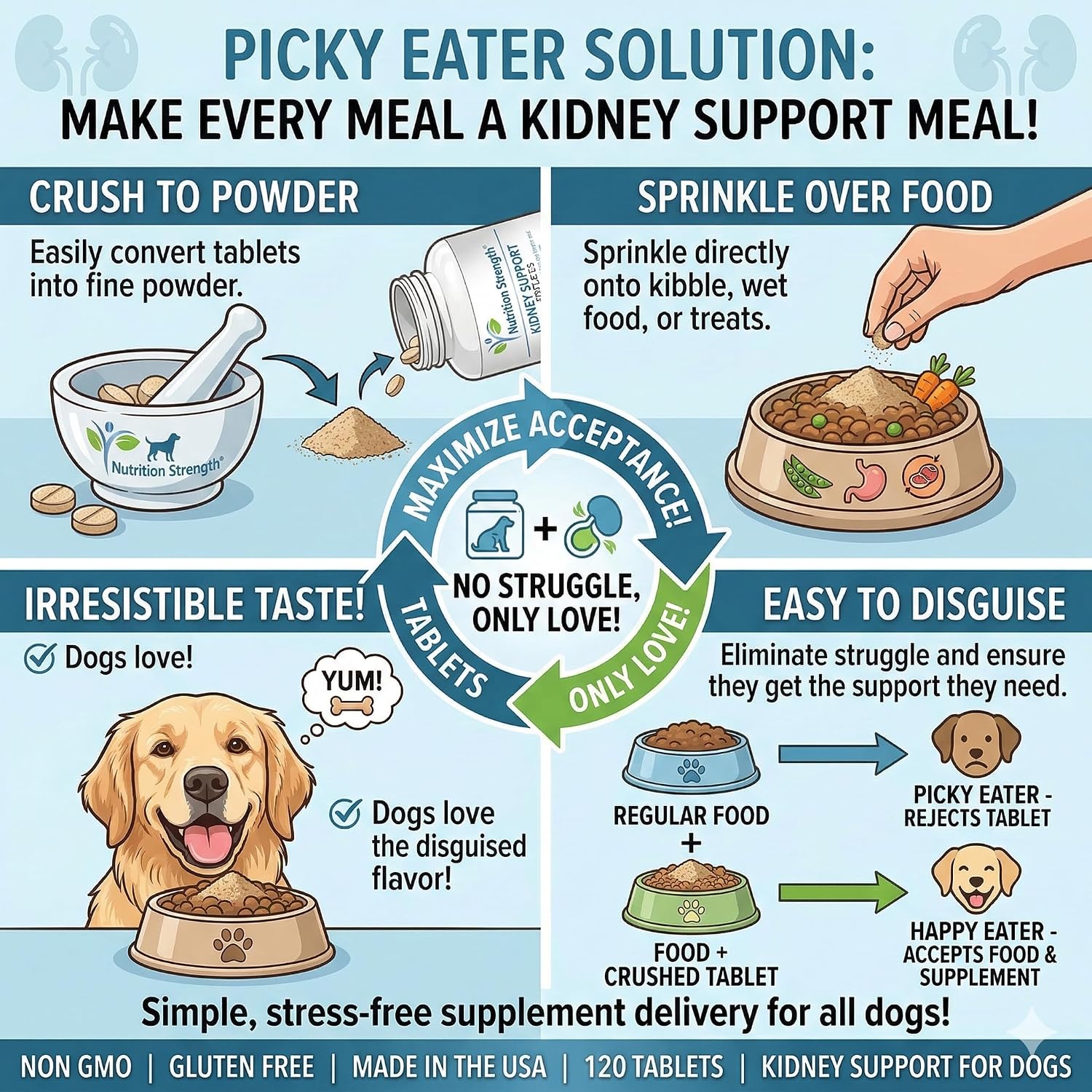 Kidney Support for Dogs – Organic Cranberry & Astragalus – Renal, Bladder & Urinary Tract Health Supplement – 120 Chewable Tablets - görsel 7