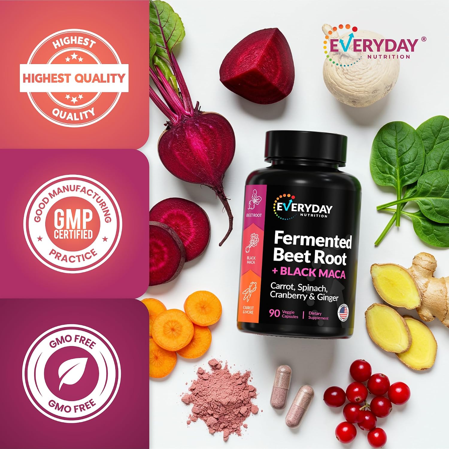 Organic Fermented Beet Root and Black Maca Capsules - Superfood Blend for Energy and Wellness - görsel 7