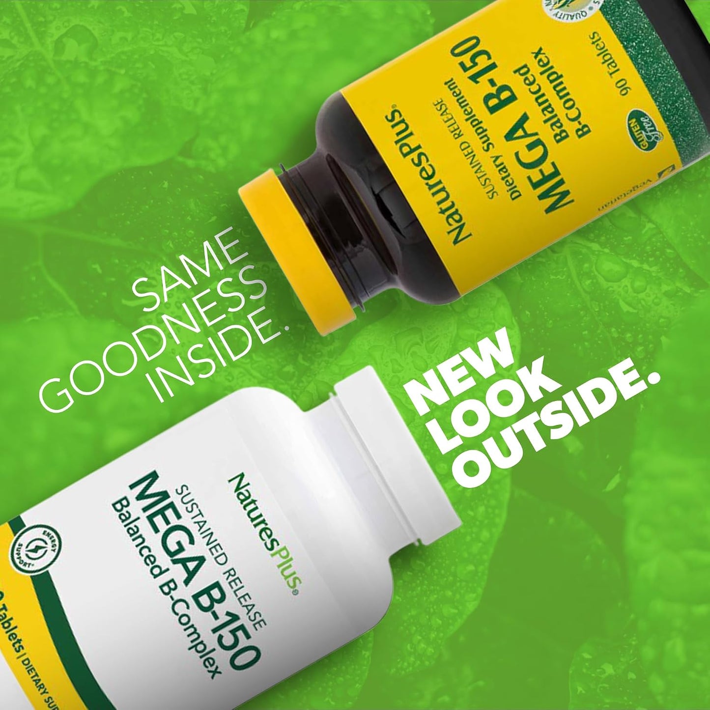 NaturesPlus Mega B-150 Complex - 90 Sustained-Release Vegetarian Tablets - High Potency B Complex Supplement - görsel 2