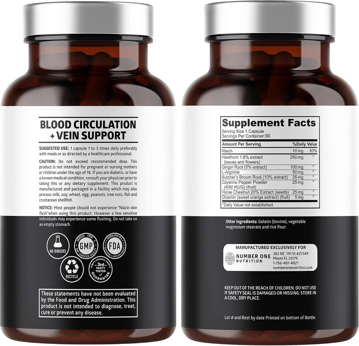 Number One Nutrition Premium Blood Circulation Supplement – 8 Herbs & Vitamins - görsel 2