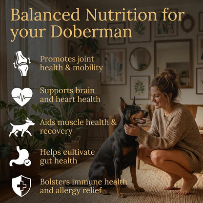 Prestige Breed Multivitamins, Balanced Nutrition for Your Doberman Pinscher, 90 Chews, Made in the USA with Real Bacon