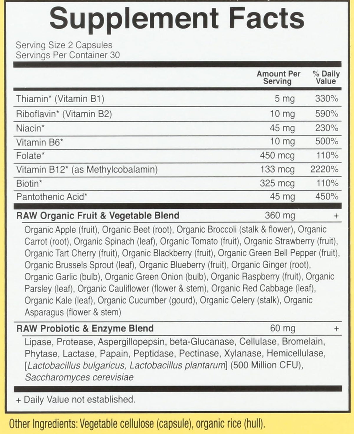 Garden of Life Raw B Complex – Vitamin Code – 60 Vegan Capsules - görsel 3