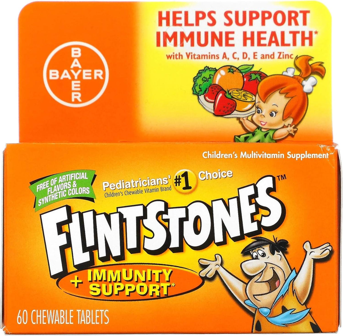 Flintstones Chewable Children's Vitamins with Immunity Support*, Multivitamin for Children and Toddlers with Vitamin C & More, 60 Tablets - görsel 1