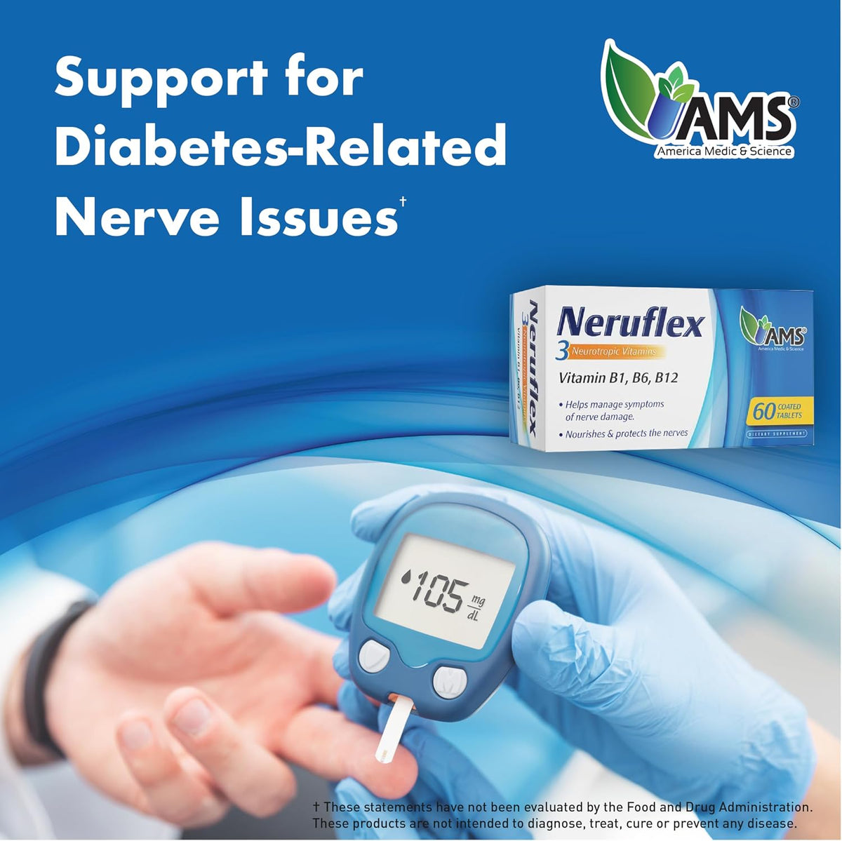 America Medic & Science NeruFlex – Nerve Support Supplement with B-Vitamins, 60 Tablets - görsel 2