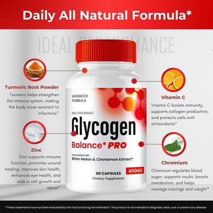 Glycogen Balance Pro Advanced Blood Formula Capsules – Maximum Strength, Natural Healthy Circulation & Stable Levels (60 Capsules)
