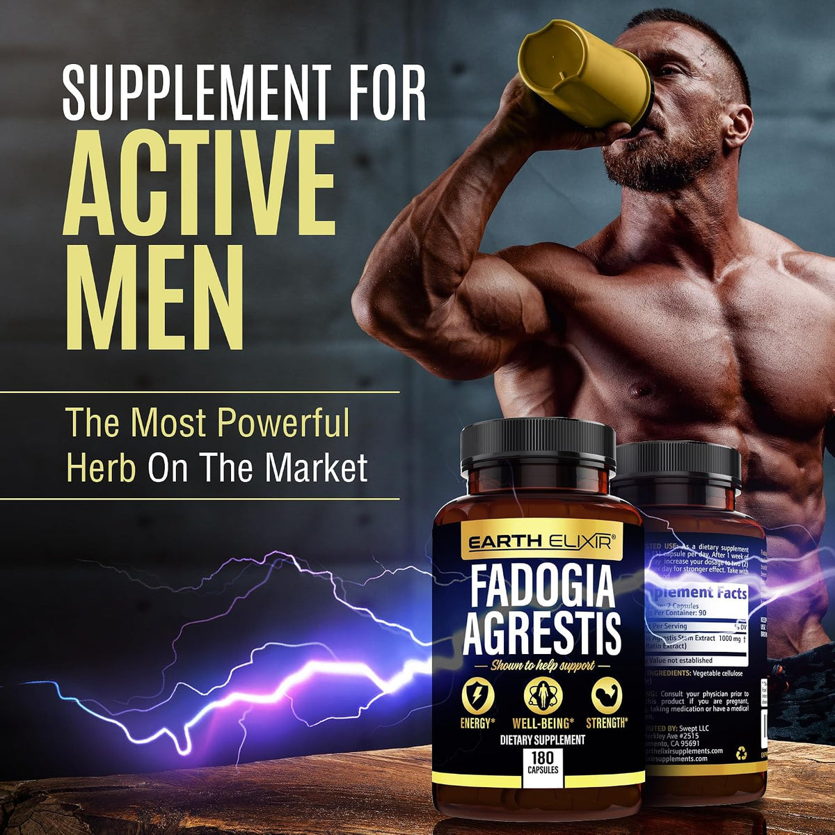 Earth Elixir Fadogia Agrestis Supplement - 900mg, 180 Capsules (3-Month Supply) - görsel 4