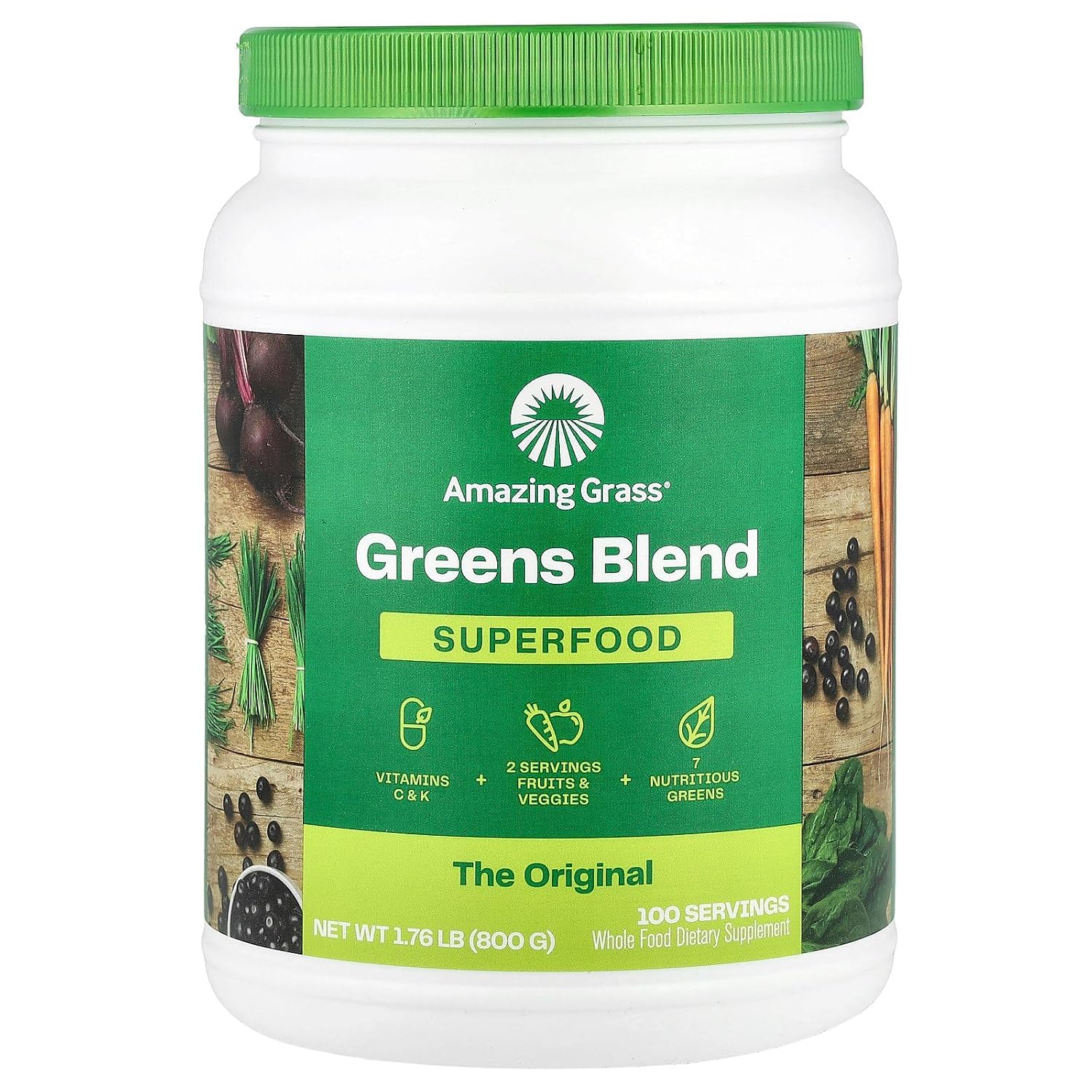Amazing Grass Green SuperFood Original, 800 g - görsel 1