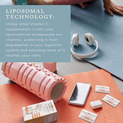 LivOn Laboratories Lypo-Spheric Vitamin C – Liposomal Vitamin C Supplement – 1,000 mg – 12 Pack (360 Sachets)