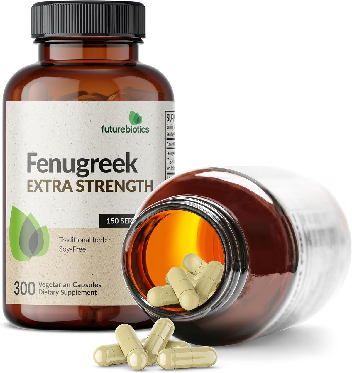 Futurebiotics Fenugreek Extra Strength Supports Overall Good Health & Wellbeing, Non-GMO, 300 Vegetarian Capsules – Image 4