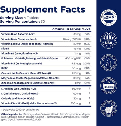 BONE SCIENCE Primeheight Bone & Growth Support - Calcium, Vitamin D3, K2, Magnesium, Zinc - 120 Tablets
