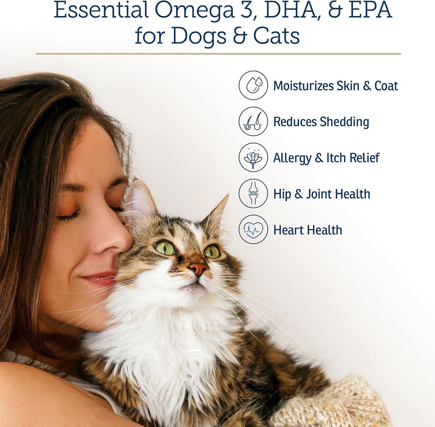Rx Vitamins Ultra EFA Omega-3 Fish Oil for Dogs & Cats - Promotes Heart, Brain, and Joint Health with Vitamin E, Biotin, and Zinc - Liquid Fish Oil for Itch Relief, Dog Shedding, Coat Health - 8 oz - görsel 3