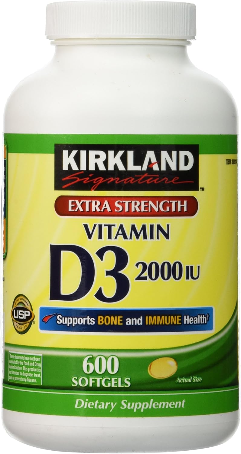 Kirkland Extra Strength Vitamin D3 2000 IU, 600 Softgels - görsel 1
