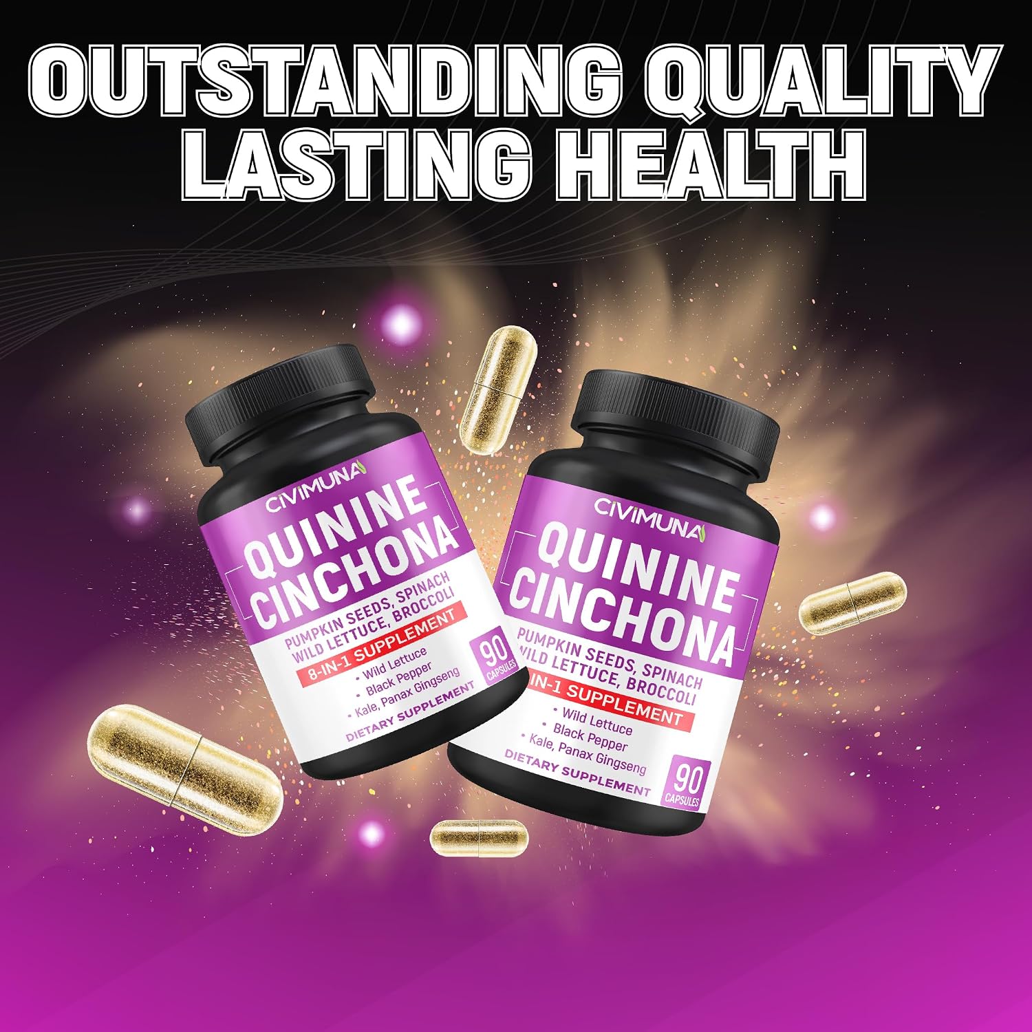 CIVIMUNA Quinine Cinchona Bark Capsules - 90 Capsules - görsel 7