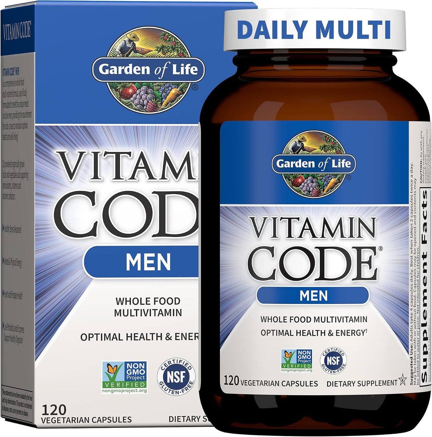 Garden Of Life Multivitamin for Men - Vitamin Code Men's Raw Whole Food Vitamin Supplement with Probiotics, Vegetarian, 240 Capsules - görsel 8