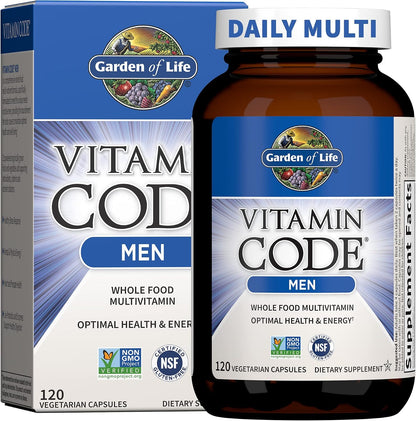 Garden Of Life Multivitamin for Men - Vitamin Code Men's Raw Whole Food Vitamin Supplement with Probiotics, Vegetarian, 240 Capsules