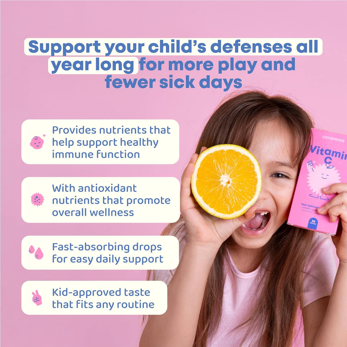 JoySpring Vitamin C and Zinc for Kids – Elderberry Liquid Supplement, 118 ml (60 Servings) - görsel 2