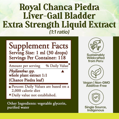 Whole World Botanicals Royal Chanca Piedra Liquid Extract – Liver and Gallbladder Support – 118 ml