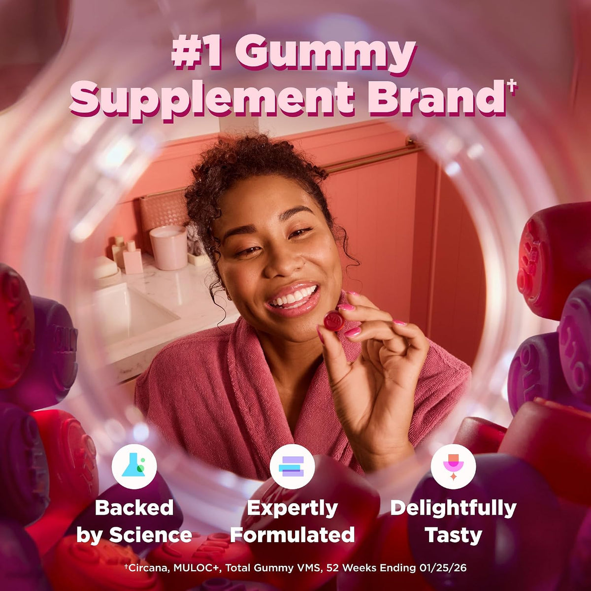 OLLY Women's Multivitamin Gummy - Berry Flavour, 130 Gummies - görsel 8