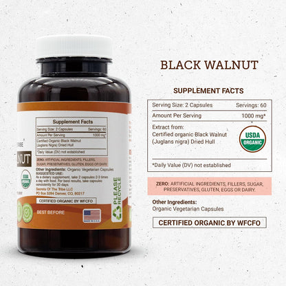 Secrets of the Tribe Black Walnut Organic Capsules (120 Capsules)
