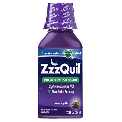 ZzzQuil Night-time Sleep-Aid Liquid Warming Berry Flavour 355 ml