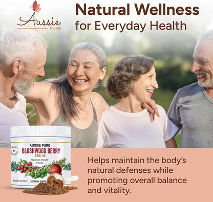 Aussie Pure Blushwood Berry Powder EBC-46 – Maximum Strength Immune and Cellular Support (180g)