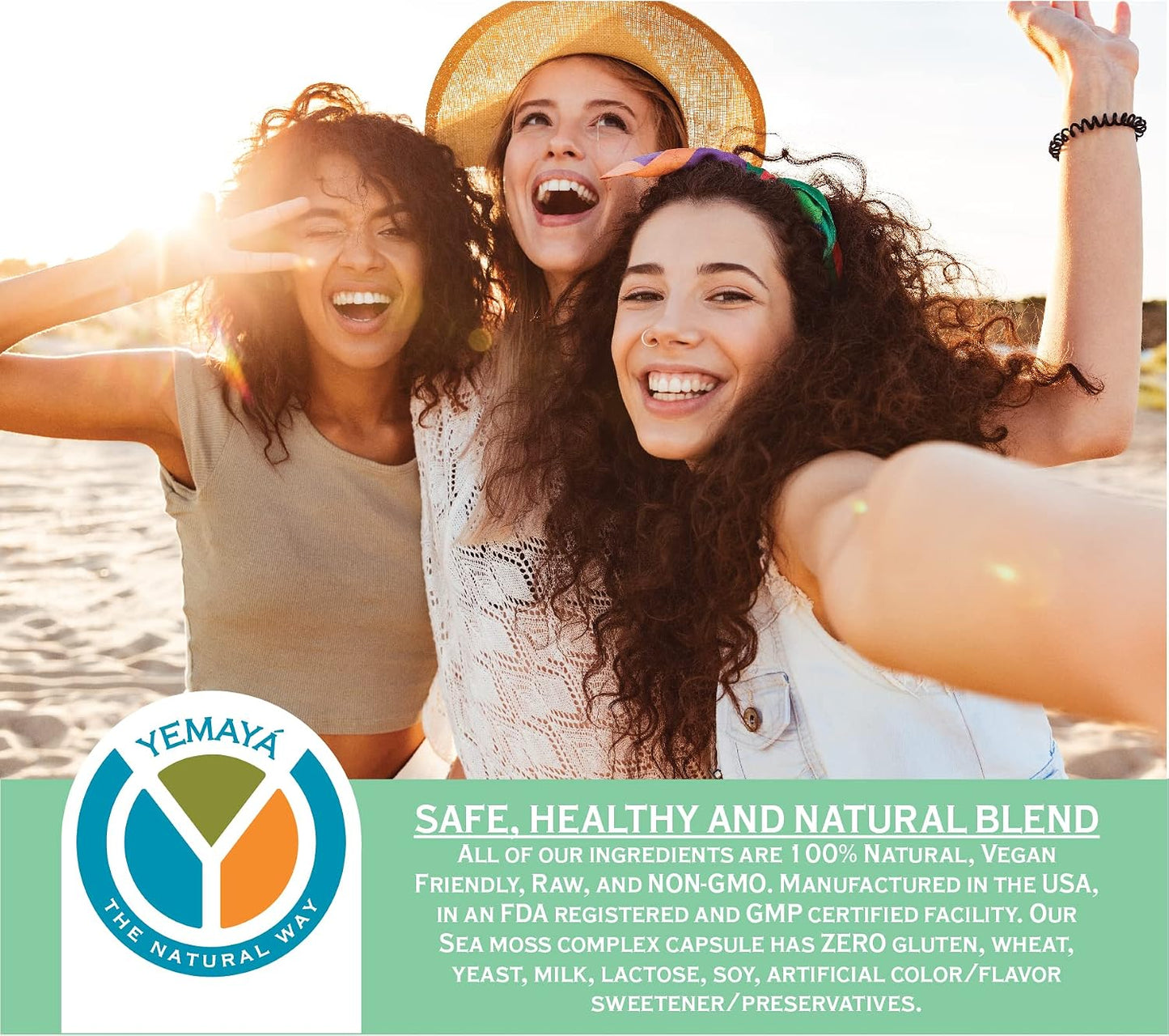 Yemayá Organic Sea Moss Capsules with Bladderwrack and Burdock Root – Thyroid, Skin and Digestion Support, 60 Capsules - görsel 7