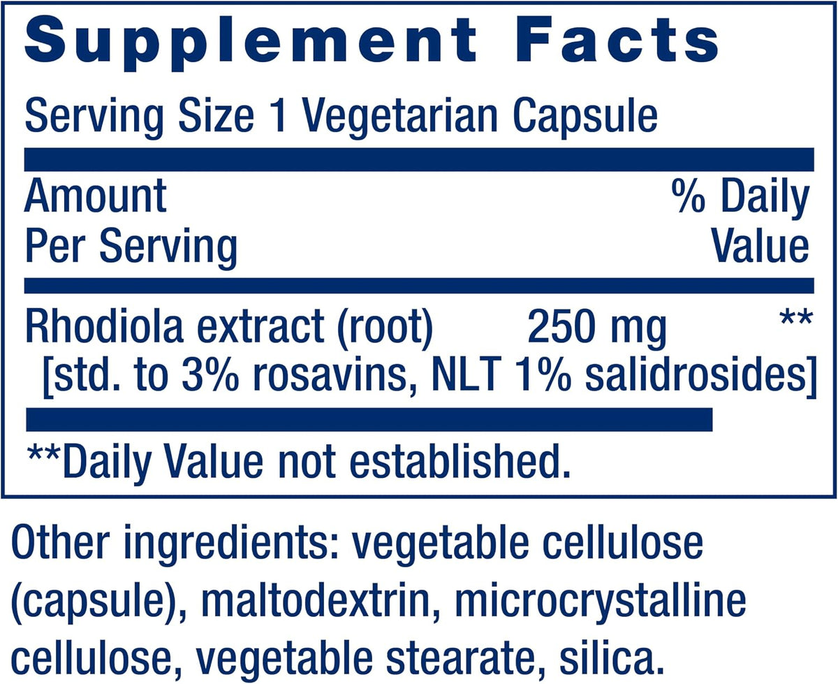 Life Extension Rhodiola Extract, 250 mg, 60 Capsules - görsel 3