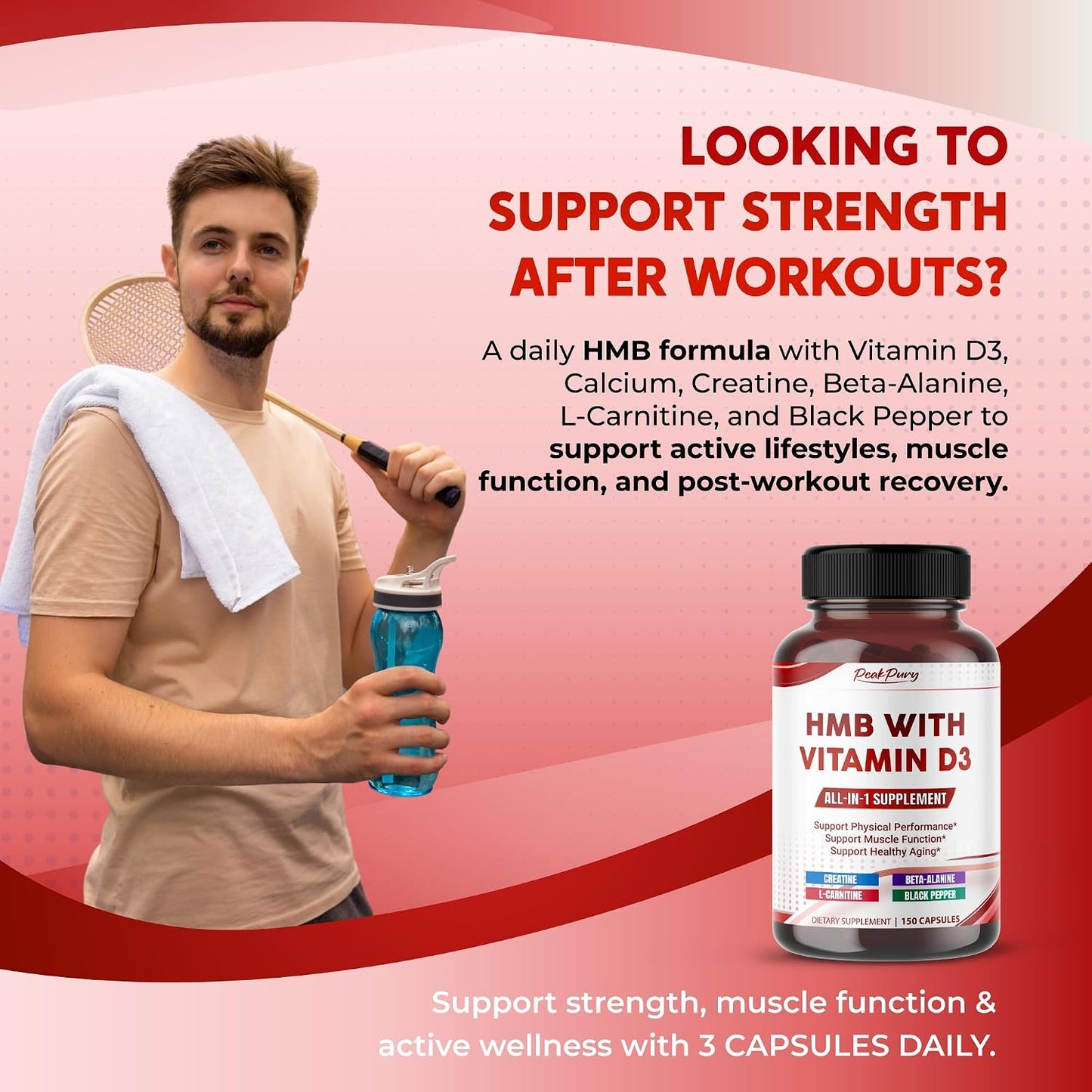 Ultra HMB with Vitamin D3 6000 IU – Muscle Recovery & Bone Health Supplement - görsel 2