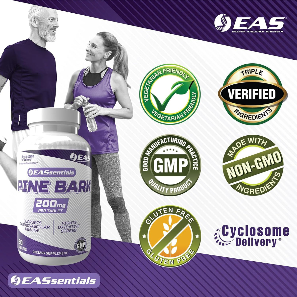 EAS Experimental and Applied Sciences Pine Bark 200mg - Cyclosome Delivery - 60 Tablets - görsel 3