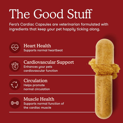 Fera Pets Cardiac Support for Dogs and Cats - 60 Capsules