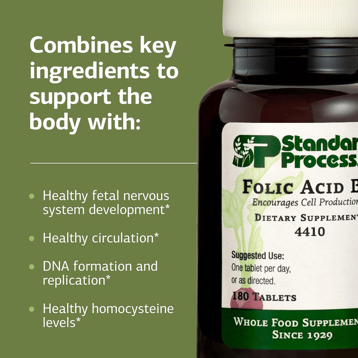 Standard Process Inc. Folic Acid B12-180 Tablets - görsel 4