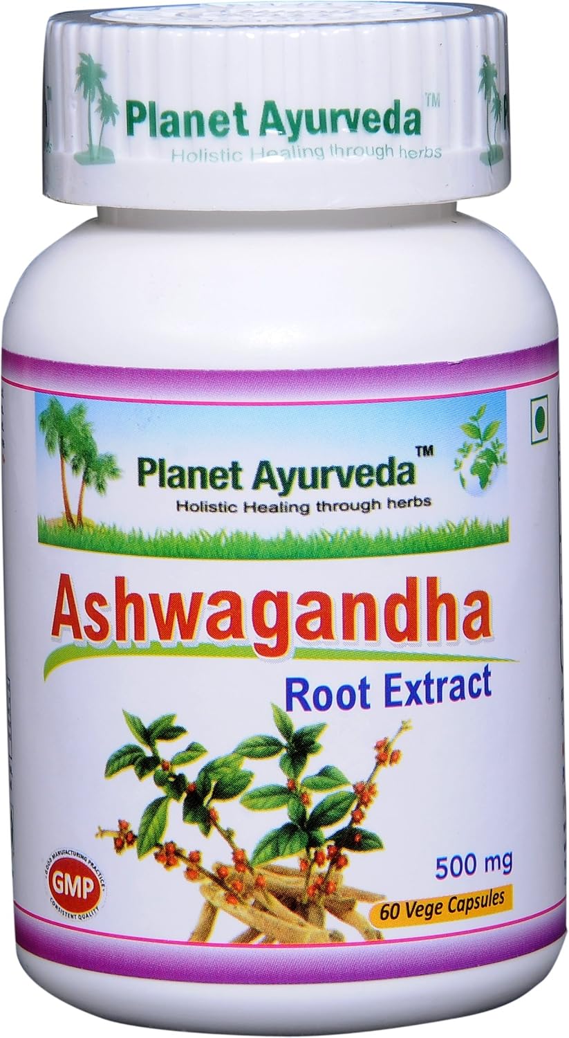 Planet Ayurveda Ashwagandha, 500mg Veg Capsules - 2 Bottles - görsel 2