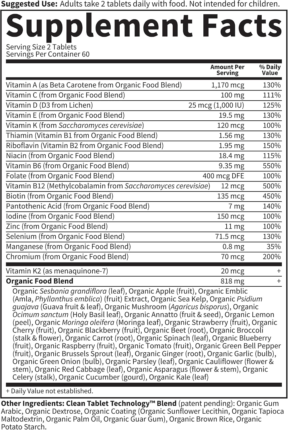 Garden of Life Organics Men's Multivitamin with Prostate Support, B12 & Vitamins – Vegan Daily Whole Food Multivitamin, Non-GMO, Certified Organic, 120 Tablets - görsel 5