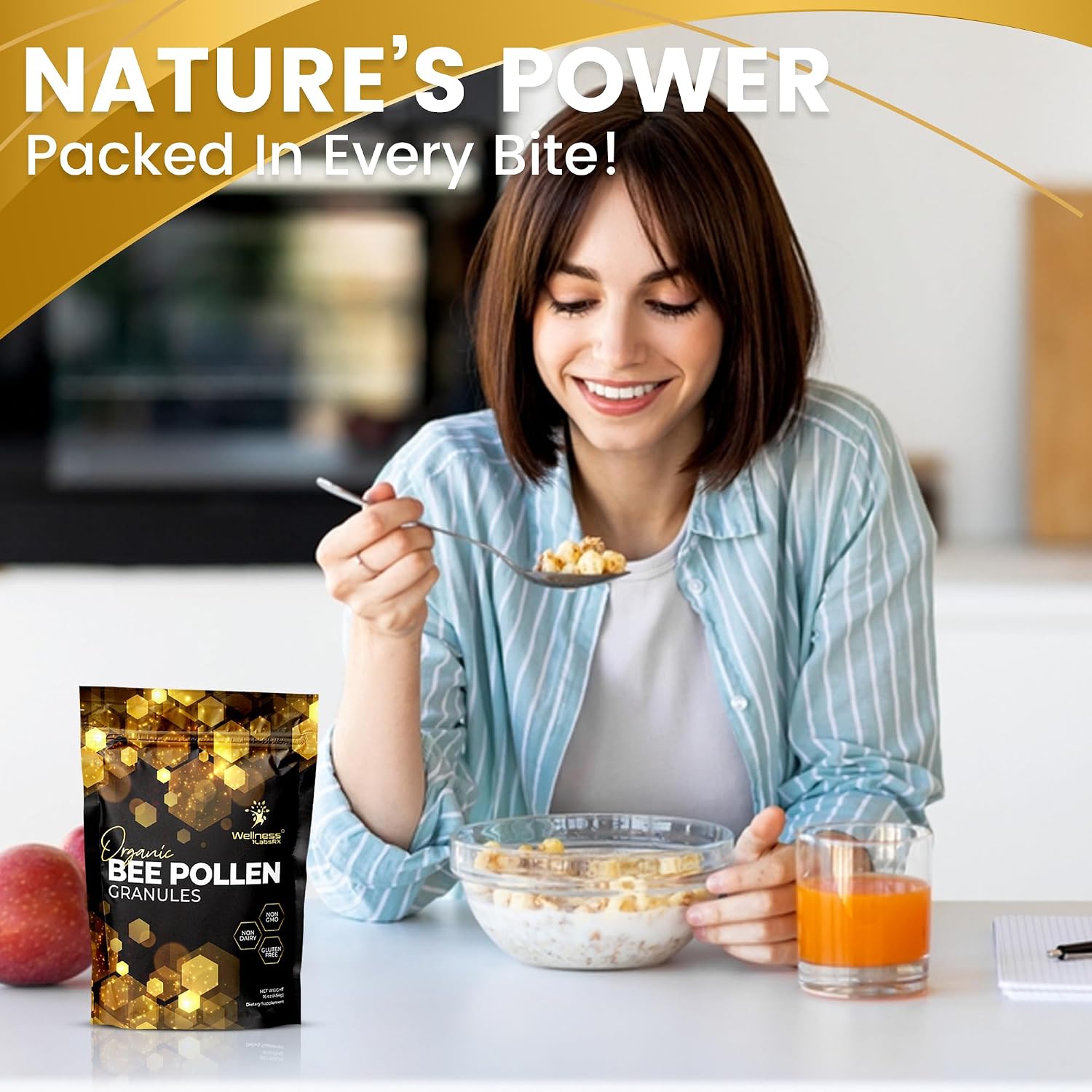 WellnessLabsRX Bee Pollen Granules - Third-Party Tested, 454 g - Keto-Friendly Superfood Supplement - görsel 8