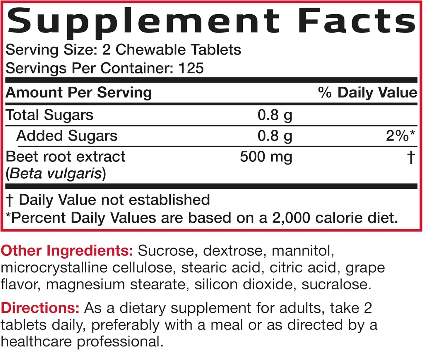 Bronson Beet Root Chewables, Grape Flavoured - Extra Strength, Non-GMO, 250 Chewable Tablets - görsel 6