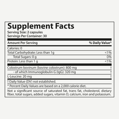 PRIMABIOTIC Colostrum – High Strength Bovine Colostrum Supplement – Pure & Concentrated Capsules – Immune & Gut Support
