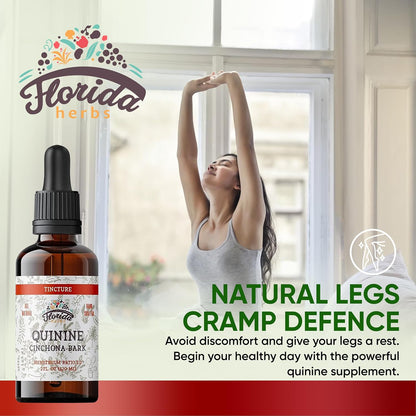 FLORIDA HERBS Quinine Tincture Extract – Cinchona officinalis Dried Bark Herbal Supplement, Non-GMO, Gluten-free, 60 ml