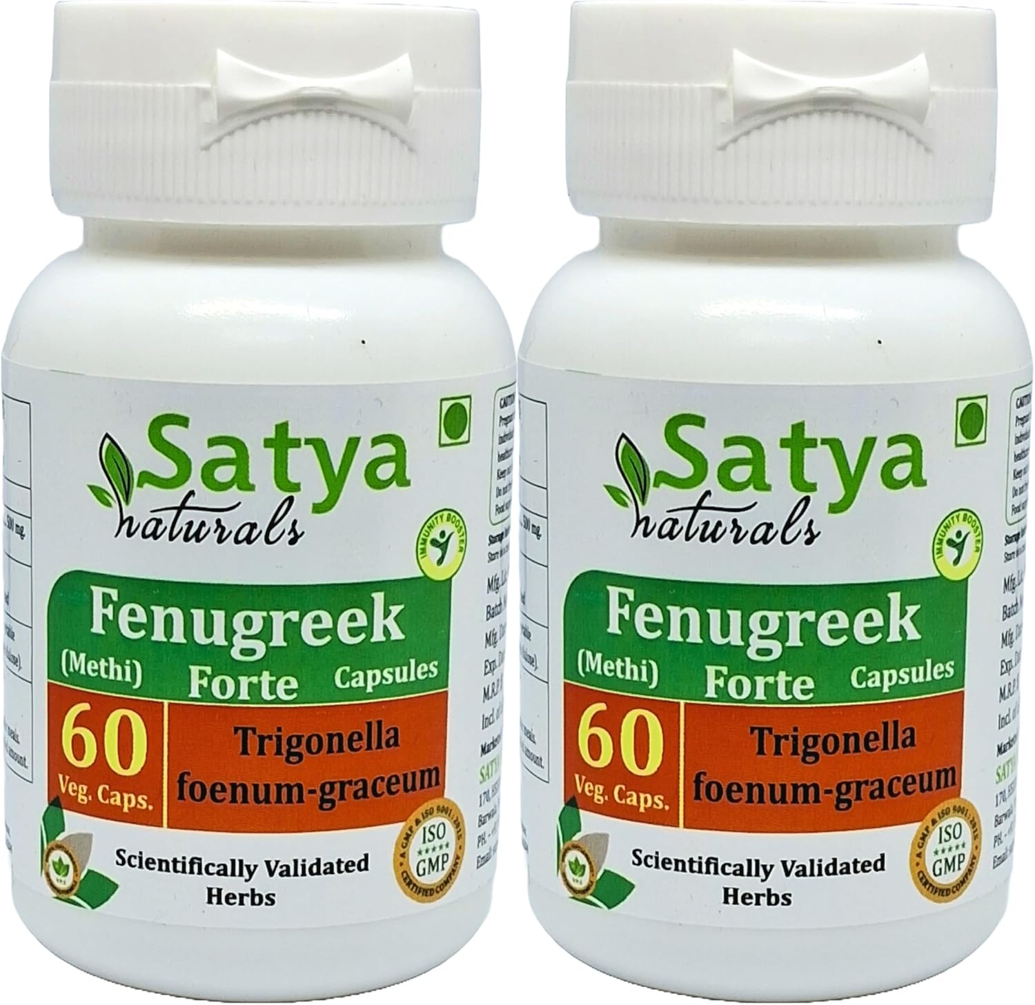 Fenugreek Forte Capsules 500 mg - Satya Naturals (2 Bottles of 60 Capsules) - görsel 1