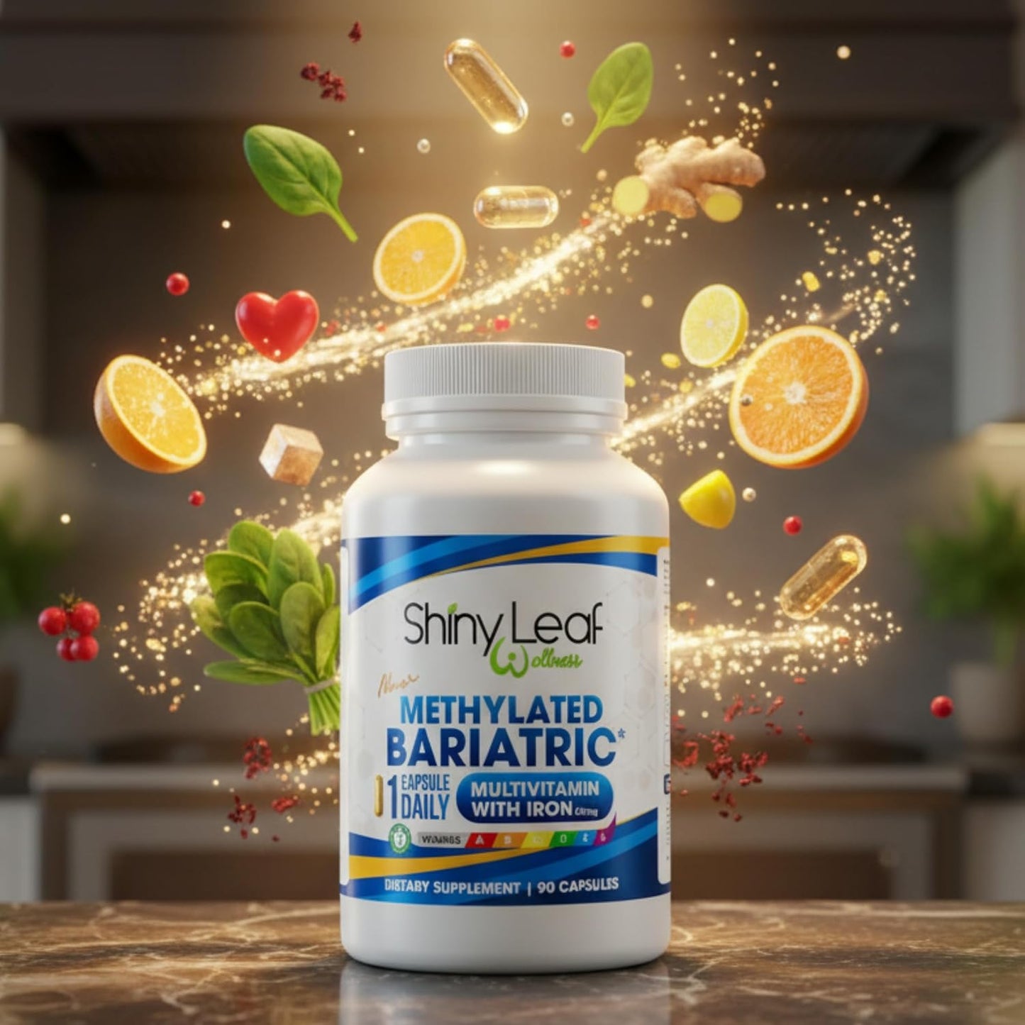 Shiny Leaf Methylated Bariatric Multivitamin with Iron 45mg – Once Daily Capsule – ASMBS Compliant – 90 Capsules - görsel 9